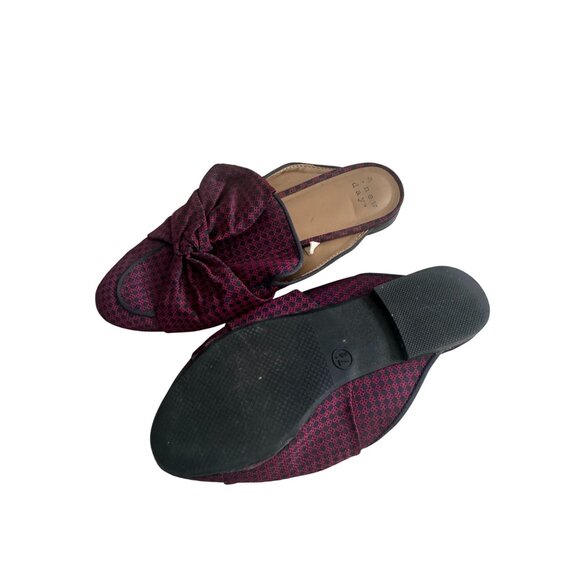 A NEW DAY Women's Navy Red Patterned Bow Mules Flats Size 7.5 - Picture 6 of 6